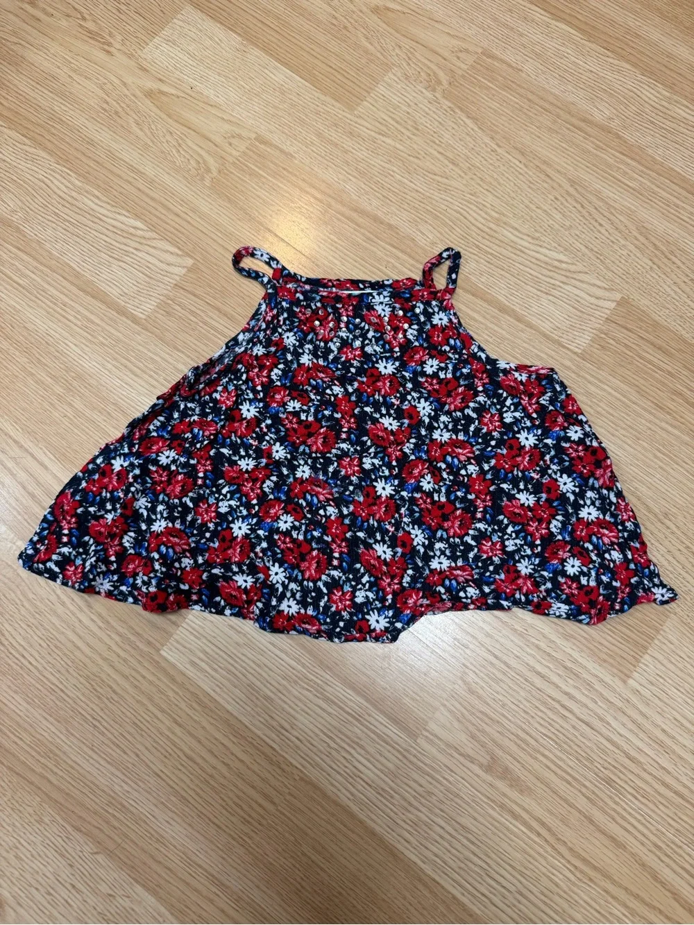 Justice Floral Swing Tank Top Red Blue Black Sleeveless Flowy Summer Girls